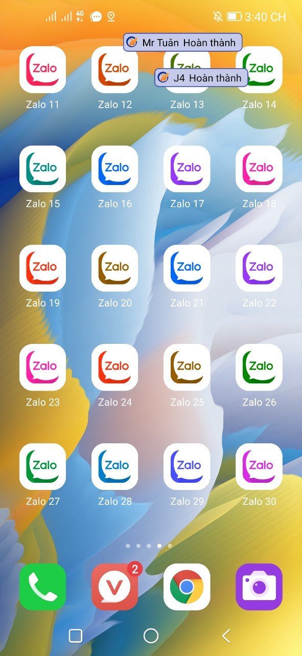 màn hình app zalo trên điện thoại 