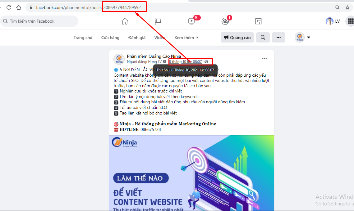 Hướng dẫn cách lấy id bài viết facebook trên máy tính 