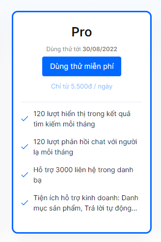 Chọn gói Pro