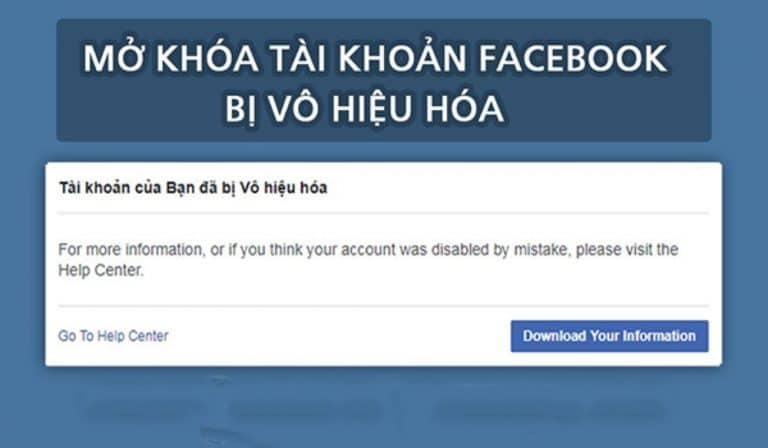 Tại sao tài khoản facebook bị vô hiệu hóa?