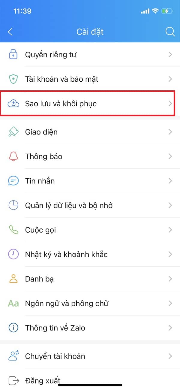 Sao lưu và khôi phục