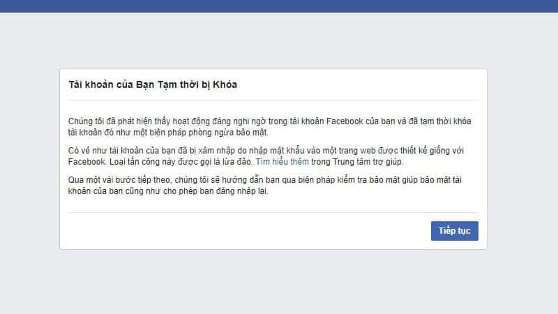 tài khoản Facebook bị checkpoint