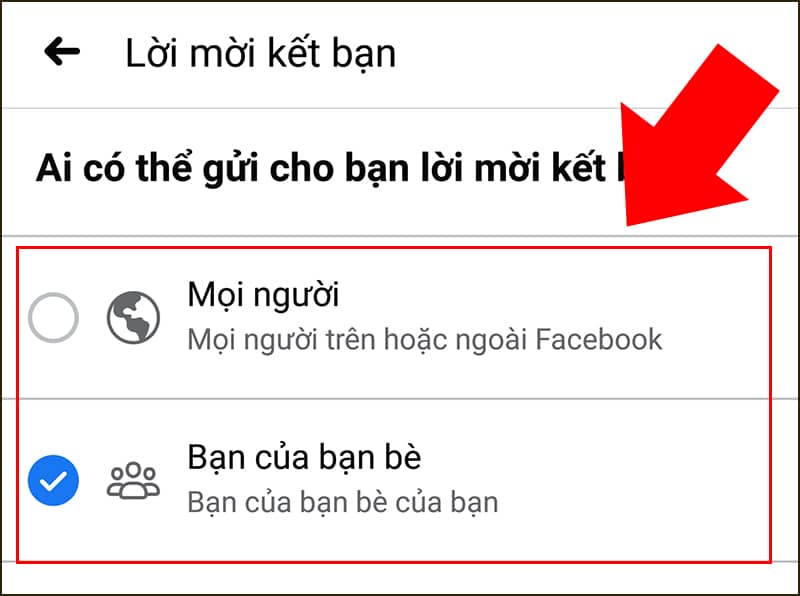 Chọn “Mọi người” khắc phục tình trạng không thấy nút kết bạn trên facebook