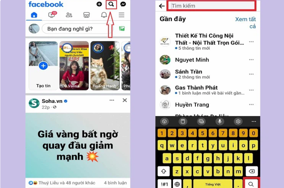 Hướng dẫn cách tìm bài đăng cũ trên facebook của người khác theo năm bằng điện thoại