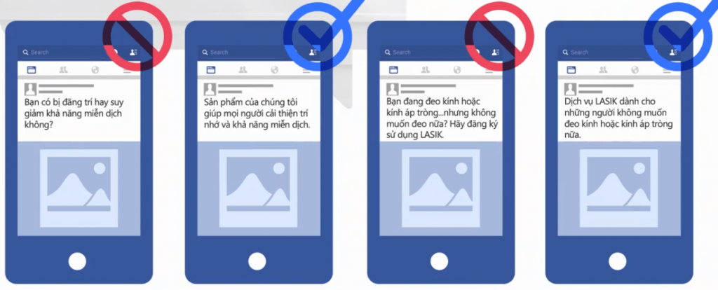 Nội dung tránh vi phạm chính sách quảng cáo Facebook