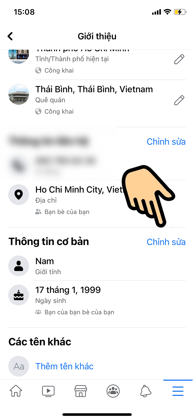 Nhấp vào Chỉnh sửa