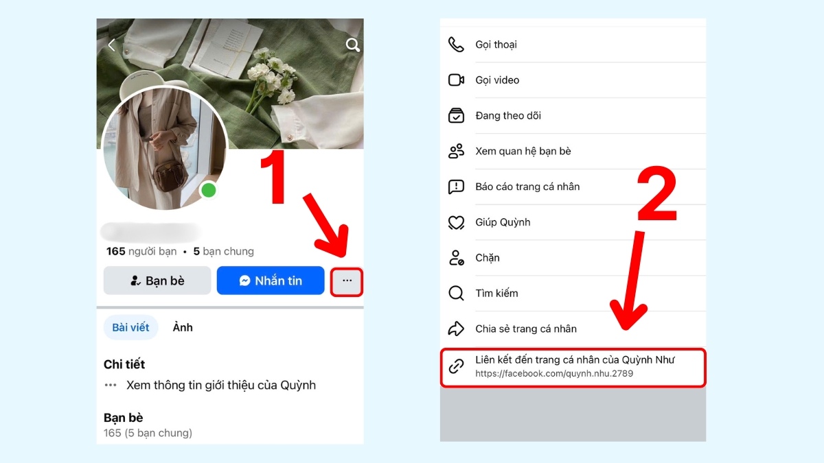 Sao chép đường dẫn đến trang